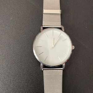 SILVERTONE MESH LARGE FACE WATCH‎